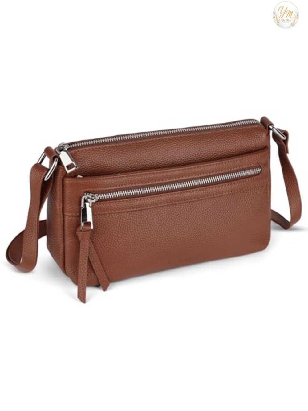 Genuine Leather Crossbody Purse Full-Grain RFID Small Bag